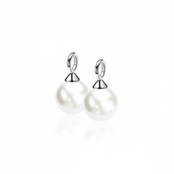 ZINZI CREOOLHANGERS ZILVER MET PAREL - 19987