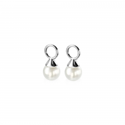 ZINZI CREOOLHANGERS ZILVER MET PAREL - 33724