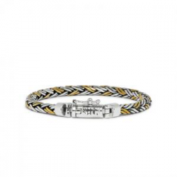 SILK JEWELLERY  ZILVEREN ARMBAND  FANTASIE BICOLOR - 34589