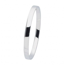 ZILVEREN MASSIEVE BANGLE 6 MM VIERKANT - 36219