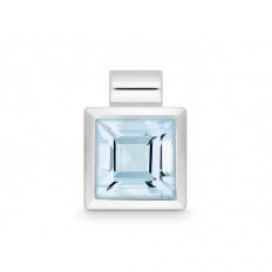 ZILVEREN HANGER VAN QUINN MET BLAUWE TOPAAS - 36317