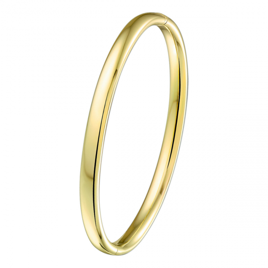 14 KARAAT GEELGOUDEN RECHTE BANGLE ZILGOLD, 5 MM MET SCHANIER - 36553