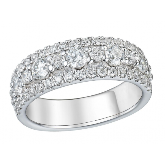 14 KARAAT WITGOUDEN RING MET BRILJANT 49 MET TOTAAL 1.47 CARAAT - 37237