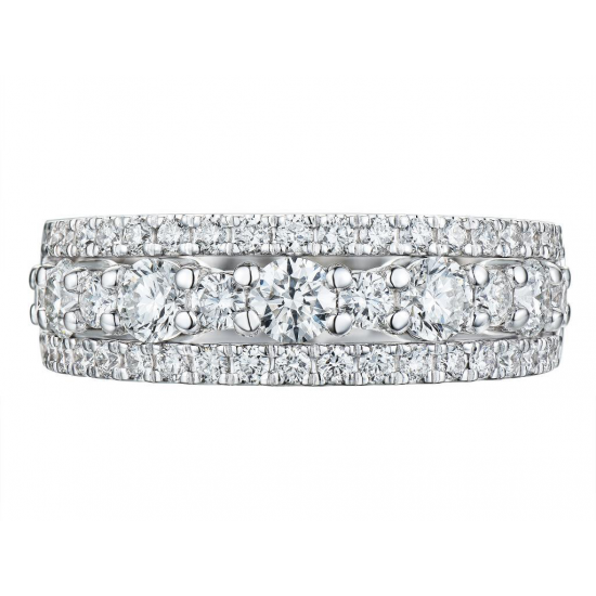 14 KARAAT WITGOUDEN RING MET BRILJANT 49 MET TOTAAL 1.47 CARAAT - 37237