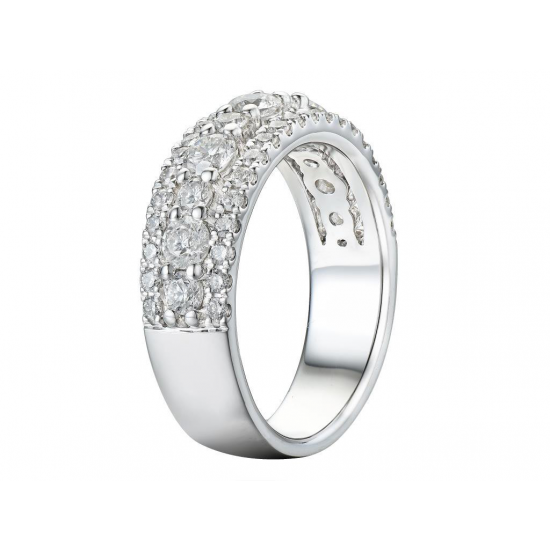 14 KARAAT WITGOUDEN RING MET BRILJANT 49 MET TOTAAL 1.47 CARAAT - 37237