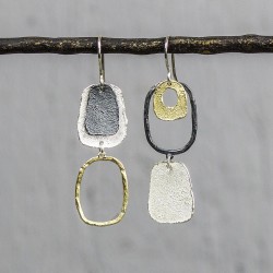 JEH JEWELS COLLECTION OORHANGERS ZILVER/OXY/GOLDFILLED - 37911