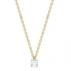 GEELGOUDEN COLLIER  MET DIAMANT 0.18 - 37923