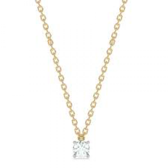 GEELGOUDEN COLLIER  MET DIAMANT 0.18 - 37923
