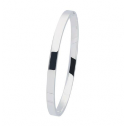 ZILVEREN MASSIEVE BANGLE 5 MM VIERKANT - 38120