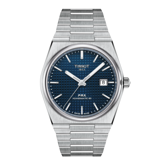 TISSOT 1853 PRX POWERMATIC 80 AUTOMAAT MET BLAUWE WIJZERPLAAT - 38211