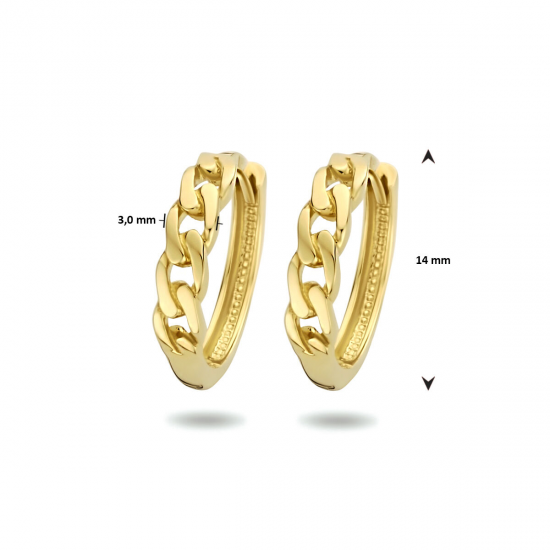 14 KARAAT GEEL GOUDEN CREOLEN - 38226