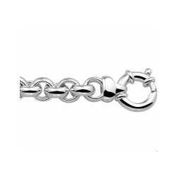 ZILVEREN JASSERON COLLIER 50CM MET GROF SLOT - 38091