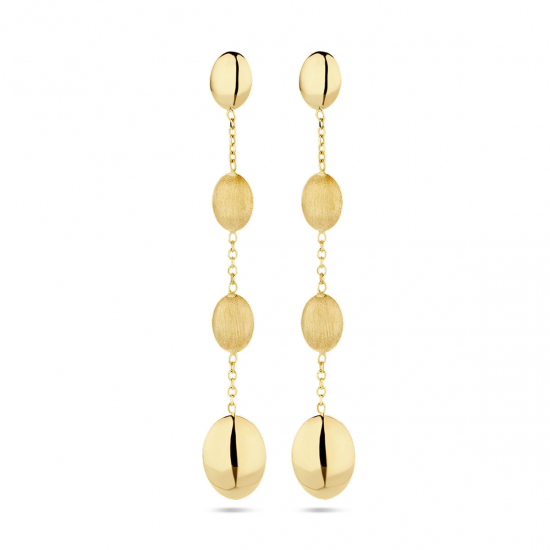 14 KARAAT GEEL GOUDEN FANTASIE OORHANGERS - 39273