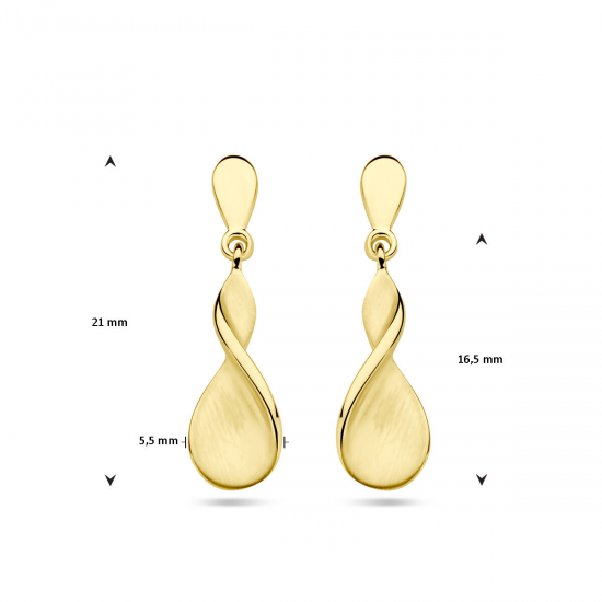 14 KARAAT GEEL GOUDEN FANTASIE OORHANGERS - 39274