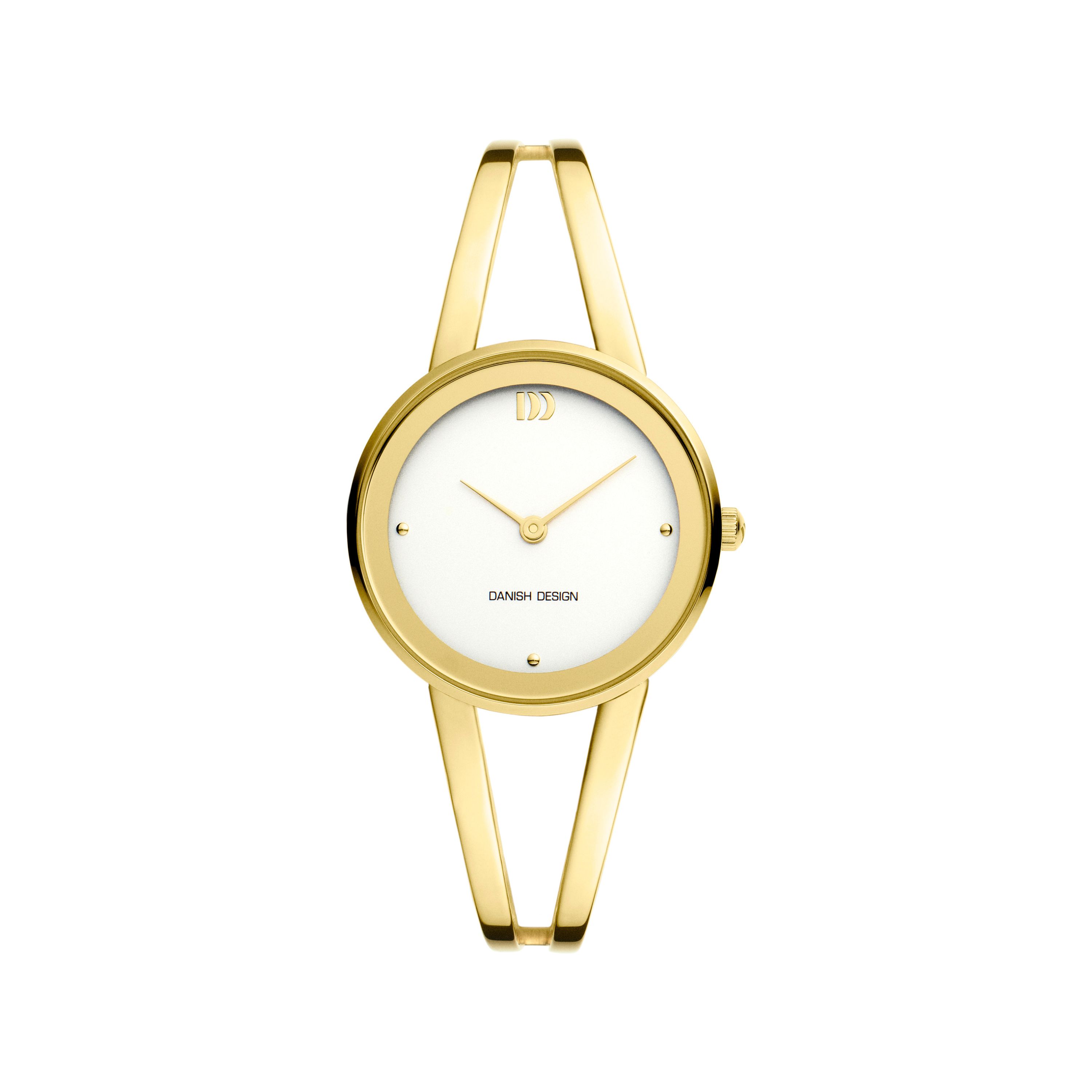 HORLOGES DANISH DESIGN, GOUDKLEURIG VASTE BAND MET