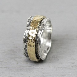 JEH RING ZILVER/GOLDFILLED - 39459