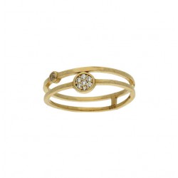 Geel gouden ring met zirkonia - 39631