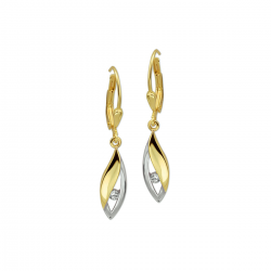 BICOLOR GOUDEN OORHANGERS MET ZIRKONIA - 39799
