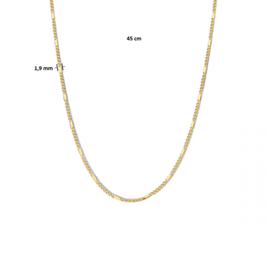 14 karaat geelgouden fantasie collier 45 cm - 39851