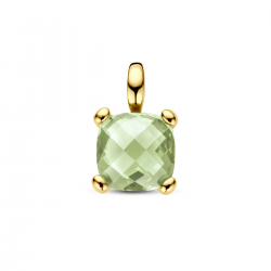14 karaat geelgouden hanger  met groene amathist - 39871
