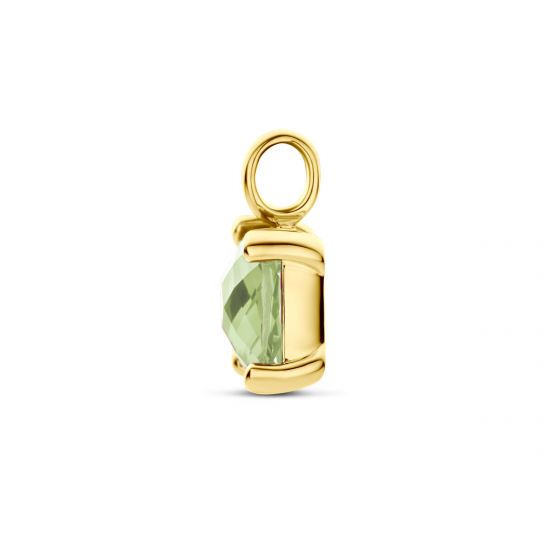14 karaat geelgouden hanger  met groene amathist - 39871