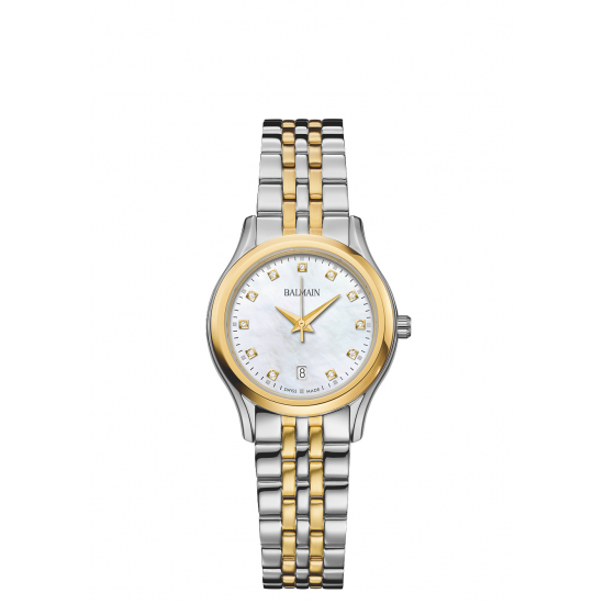 BALMAIN BICOLOR STAAL DAMESHORLOGE MET DIAMANT - 39901