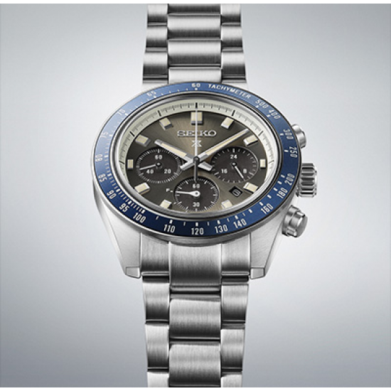 SEIKO SPEEDTIMER SOLAR CHRONOGRAAF BRACELET MET SAPHIER GLAS - 39916