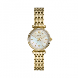 FOSSIL DAMESHORLOGE VERGULD STAAL, ZIRKONIA - 39983