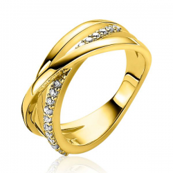 ZINZI GOLD PLATED ZILVEREN RING - 39997
