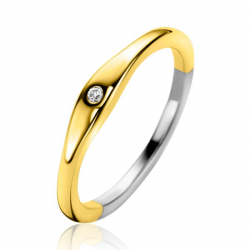 ZINZI RING ZILVER/  VERGULD MET ZIRKONIA - 40002