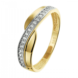BICOLOR DAMESRING ZIRKONIA - 40110