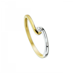 DAMESRING BICOLOR zirkonia - 40115