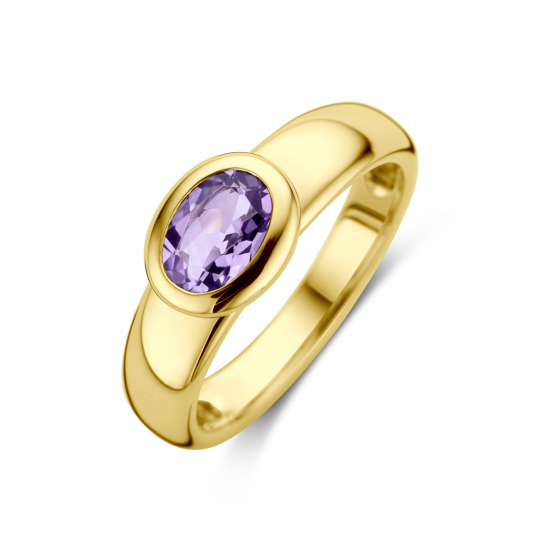GEEL GOUDEN DAMESRING AMETHIST - 40132