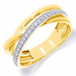 GEELGOUDEN DAMESRING DIAMANT - 40589