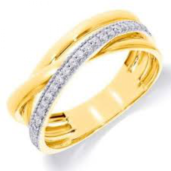 GEELGOUDEN DAMESRING DIAMANT - 40589