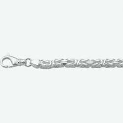 MASSIEF ZILVEREN KONINGS ARMBAND, 22 CM LANG, 4.5 MM BREED - 40914