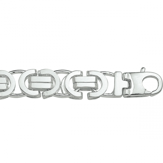 MASSIEF ZILVEREN PLAT KONINGS ARMBAND, 19.5 CM LANG, 8.5 MM BREED - 40921