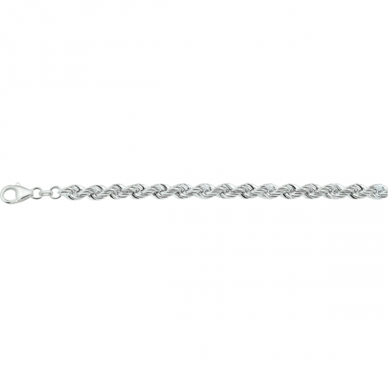 MASSIEF ZILVEREN KOORD ARMBAND, 22 CM LANG, 4.5 MM BREED - 40928