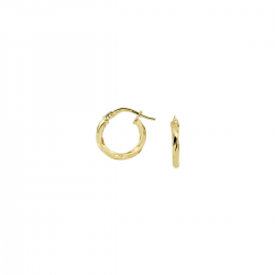 14k Geelgouden oorringen met een 925 zilveren kern. De oorringen hebben een dikte van 2mm. - 40972