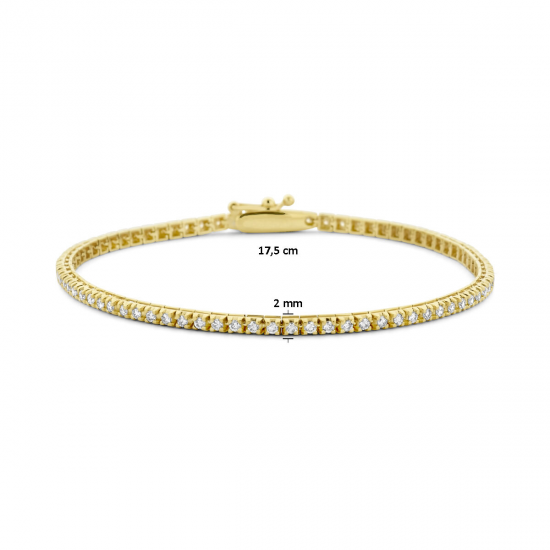 14 karaat geel gouden Tennisarmband met lab-grown briljant 1.00 caraat G/SI - 41082
