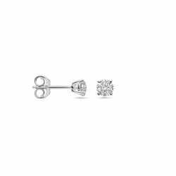 14k Witgouden oorknoppen uitgevoerd met lab grown diamant. De oorknoppen hebben een diameter van 4mm. Het totale diamantgewicht is 0.50ct. - 41196