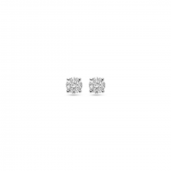 14k Witgouden oorknoppen uitgevoerd met lab grown diamant. De oorknoppen hebben een diameter van 4mm. Het totale diamantgewicht is 0.50ct. - 41196