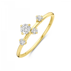 14 KARAATS GOUDEN RING MET LAB GROWN DIAMANTEN - 41237