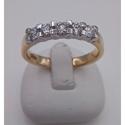 BICOLOR GOUDEN RING MET DIAMANT - 41396