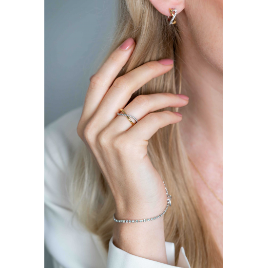 ZINZI GOLD PLATED ZILVEREN RING - 41421