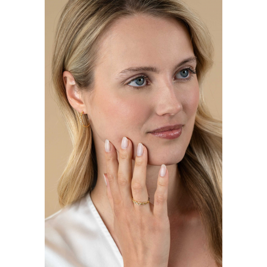 ZINZI GOLD PLATED ZILVEREN RING - 41422