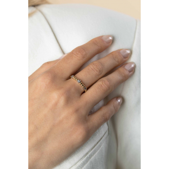 ZINZI GOLD PLATED ZILVEREN RING - 41423