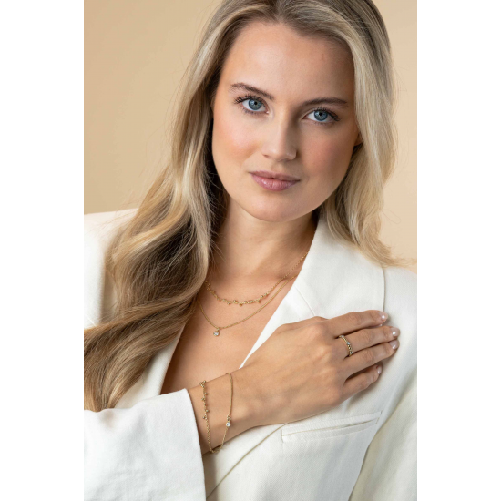 ZINZI GOLD PLATED ZILVEREN RING - 41423