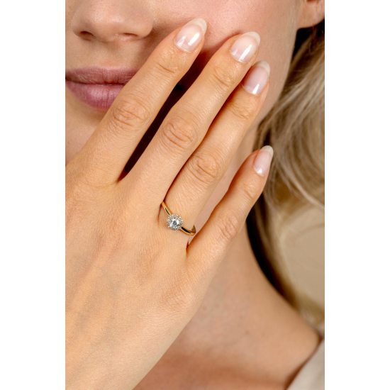 ZINZI GOLD PLATED ZILVEREN RING - 41427