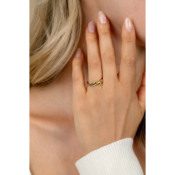 ZINZI GOLD PLATED ZILVEREN RING - 41429